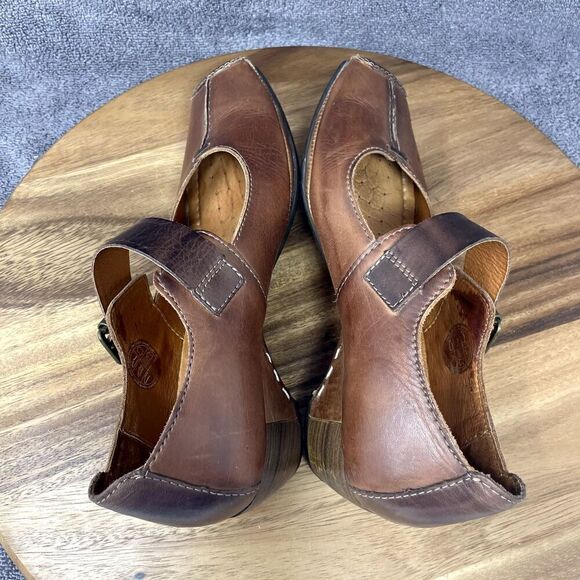 Pikolinos Gandia Square Toe Brown Two Tone Leather Mary Jane Low Heel Women's 37 - Picture 6 of 9